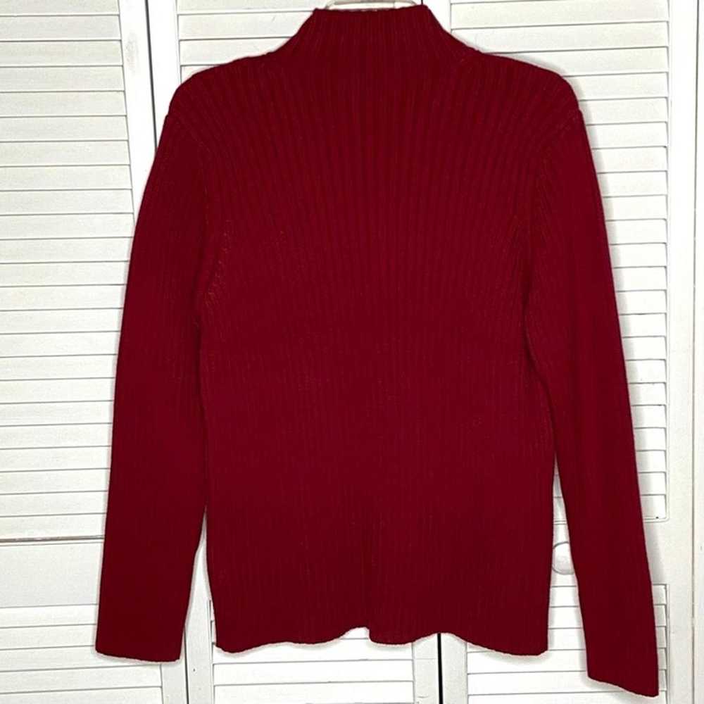 Vintage CLUB ROOM Charter Club Red Cable Knit Moc… - image 3