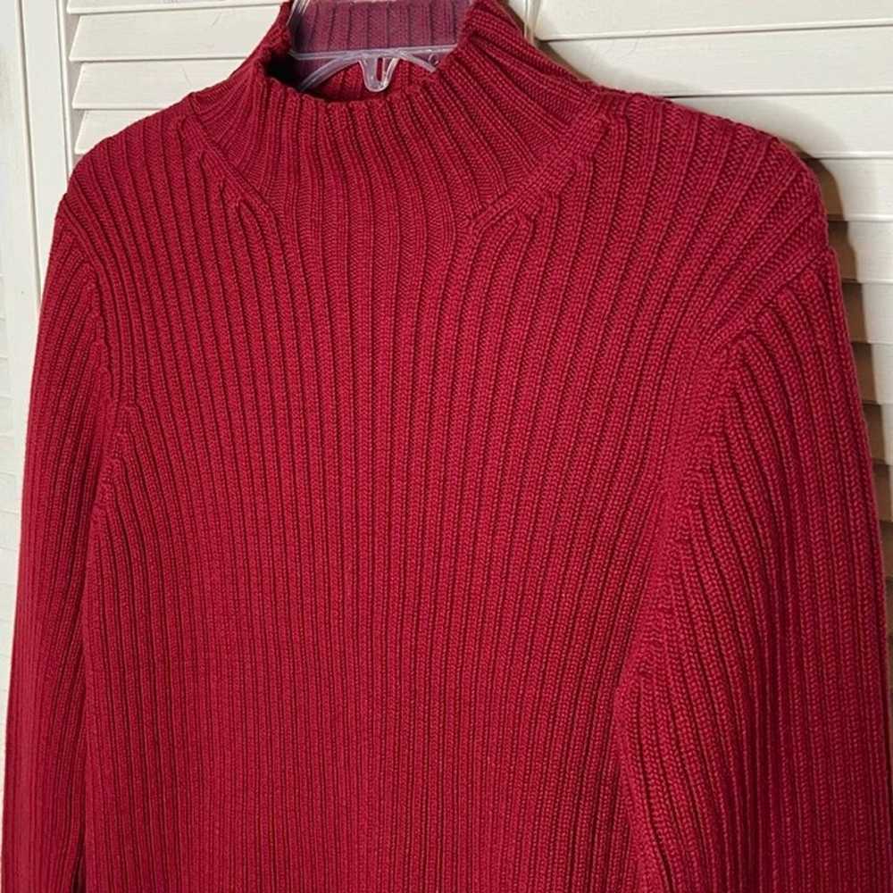 Vintage CLUB ROOM Charter Club Red Cable Knit Moc… - image 4