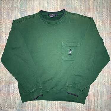 New Balance Sweatshirt Womens Size Large Green Mock Neck Long Sleeve Fleece