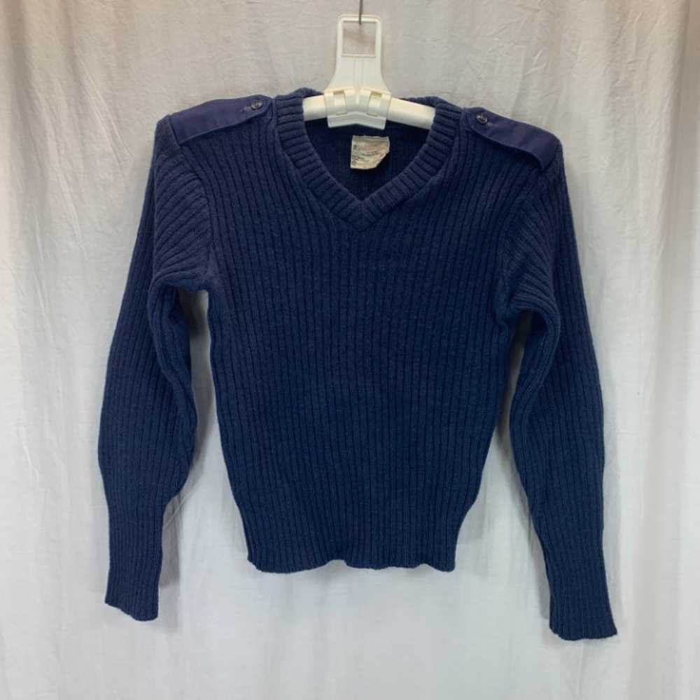 Vintage 80’s Navy Wool Sweater Men’s 38 - image 1