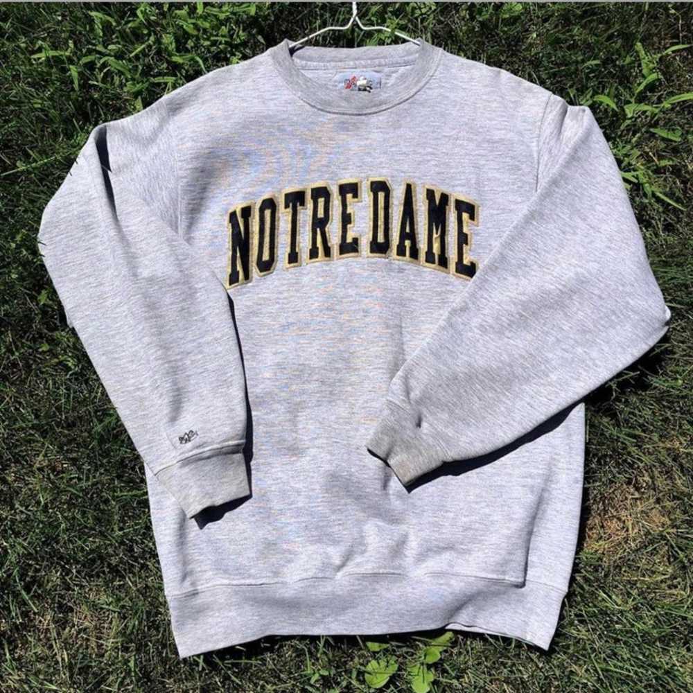 Notre Dame Crewneck Sweater Vintage College Footb… - image 3