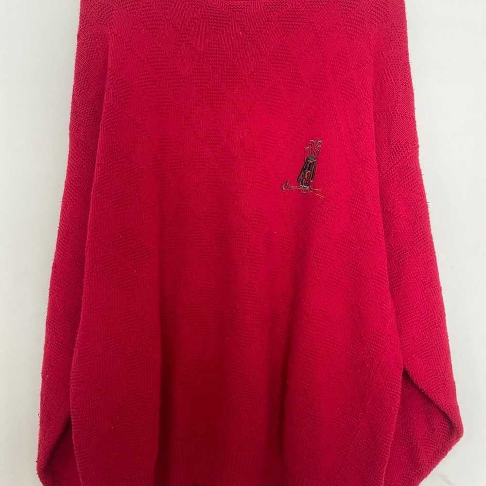 Vintage Scottish Isle 100% Cotton Cable Knit Red … - image 1