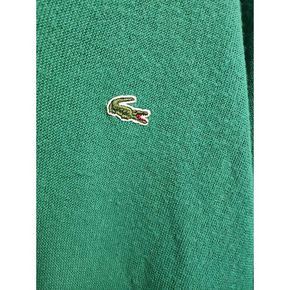 Izod Lacoste 70s green knit V-neck sweater L - image 3