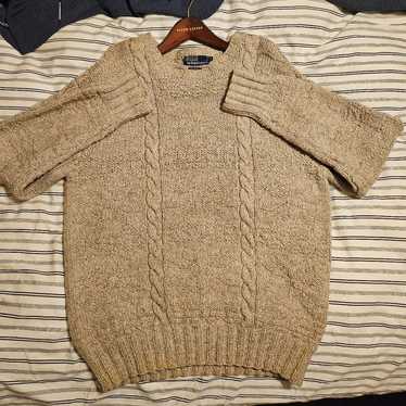 Vintage Ralph Lauren Hand Knit Mens/womens Mockneck SnowFlake Wool Sweater  Small