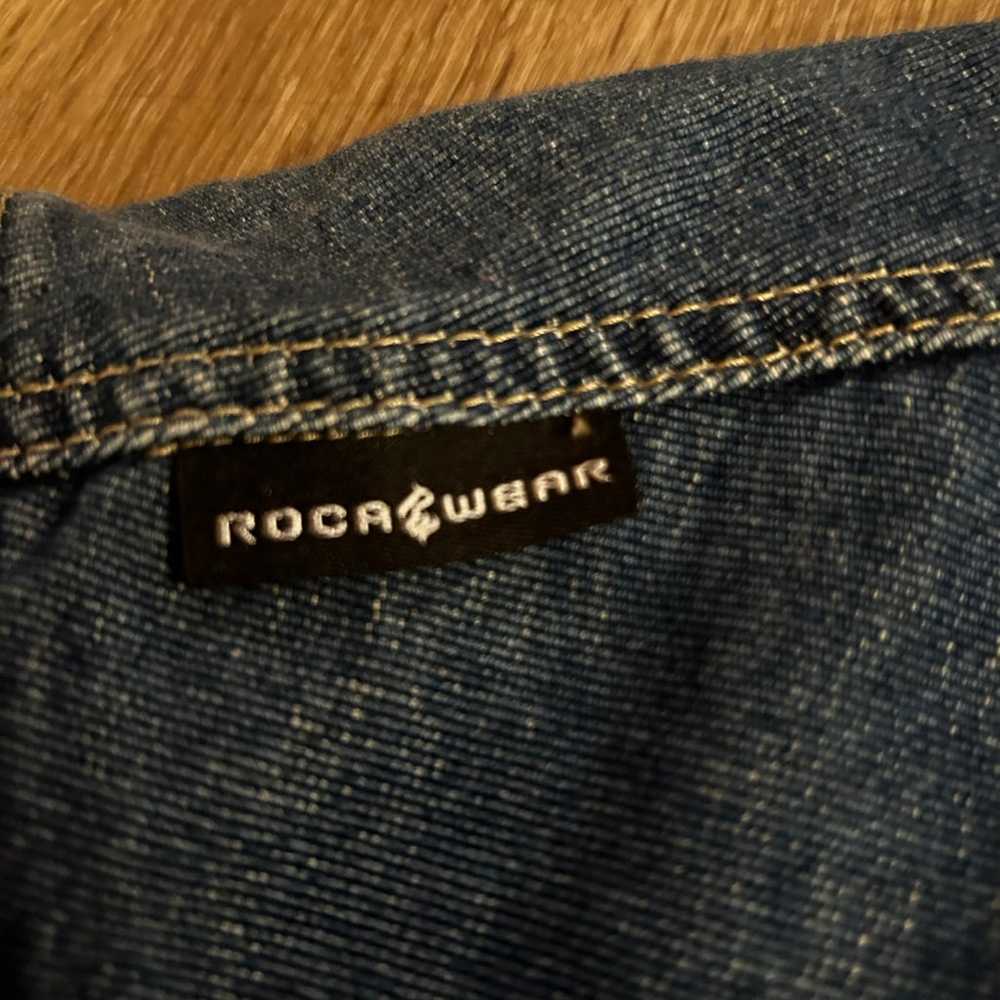 rocawear denim short sleeve zip-up - image 5