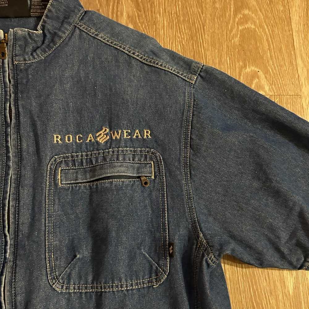 rocawear denim short sleeve zip-up - image 6