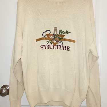 STRUCTURE Vintage Mens (Small) Relaxed Fit Embroi… - image 1