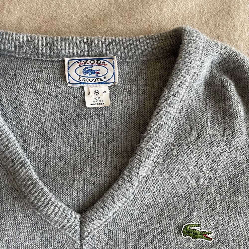 Vintage Izod Lacoste V Neck Sweater (S) - image 2