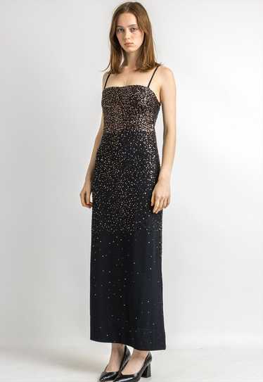 80s Max Mara Pianoforte Sequins Maxi Dress 5891