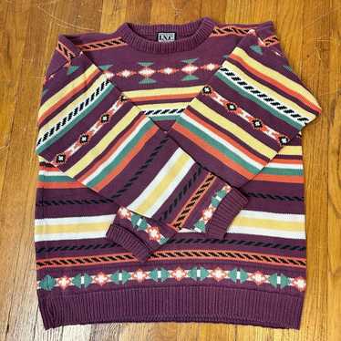 Vintage Southwestern Pattern Sweater M - image 1