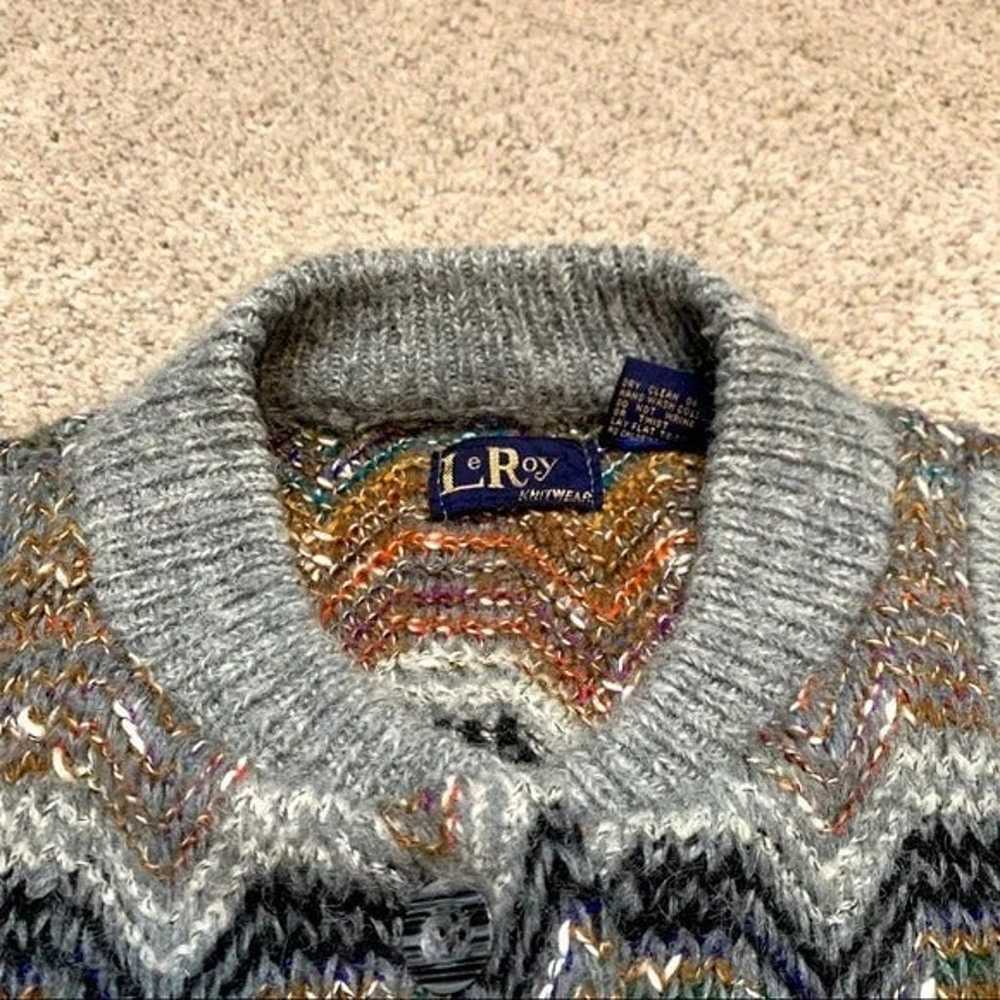 Vintage Wool Bohemian Le Roy Knitwear Sweater Car… - image 4