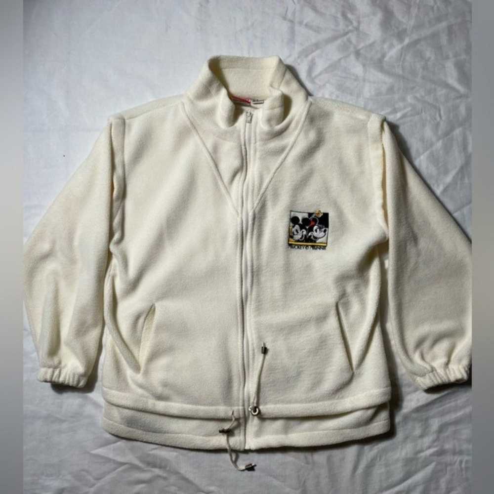 Vintage 90s Mickey Inc Cream full zip sweater Mic… - image 1