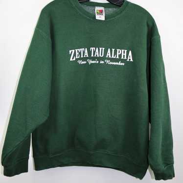 ZTA Zeta Tau Alpha Sweater Sorority Green Vintage… - image 1