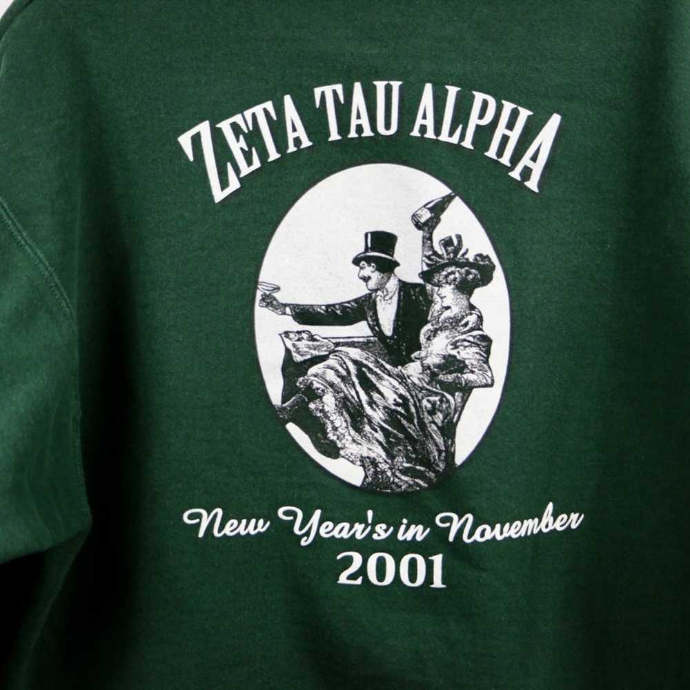 ZTA Zeta Tau Alpha Sweater Sorority Green Vintage… - image 2