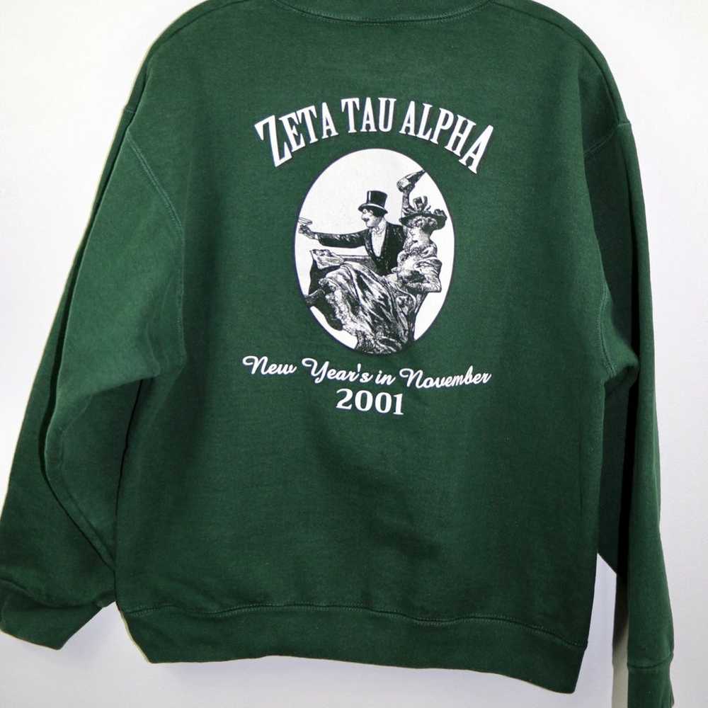 ZTA Zeta Tau Alpha Sweater Sorority Green Vintage… - image 3
