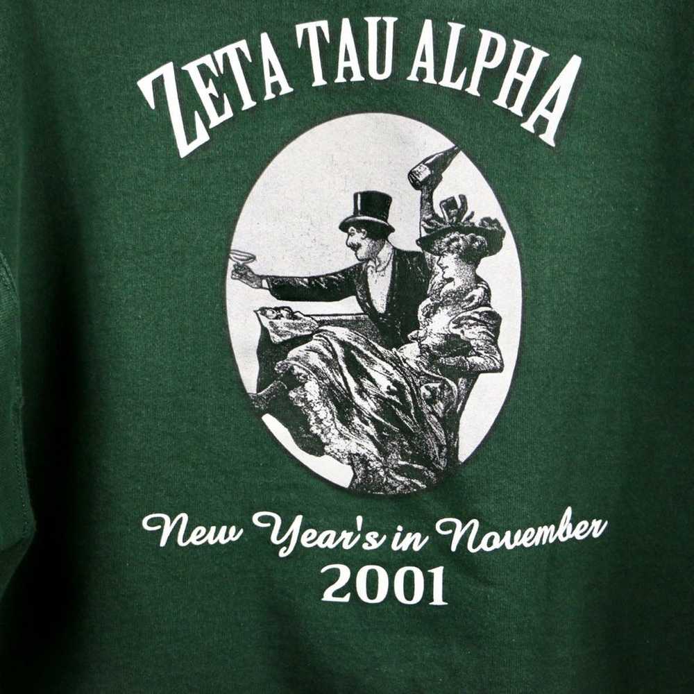 ZTA Zeta Tau Alpha Sweater Sorority Green Vintage… - image 5