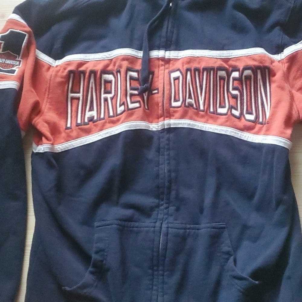 Harley Davidson #1 Racing Embroidered Full Zip Ho… - image 2