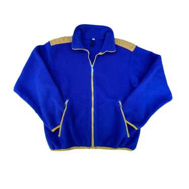 Vintage The North Face Blue Yellow Fleece Zip Up … - image 1