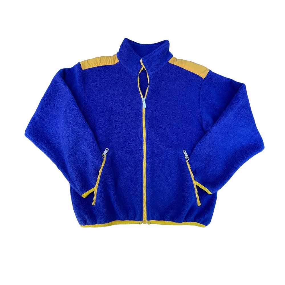 Vintage The North Face Blue Yellow Fleece Zip Up … - image 3