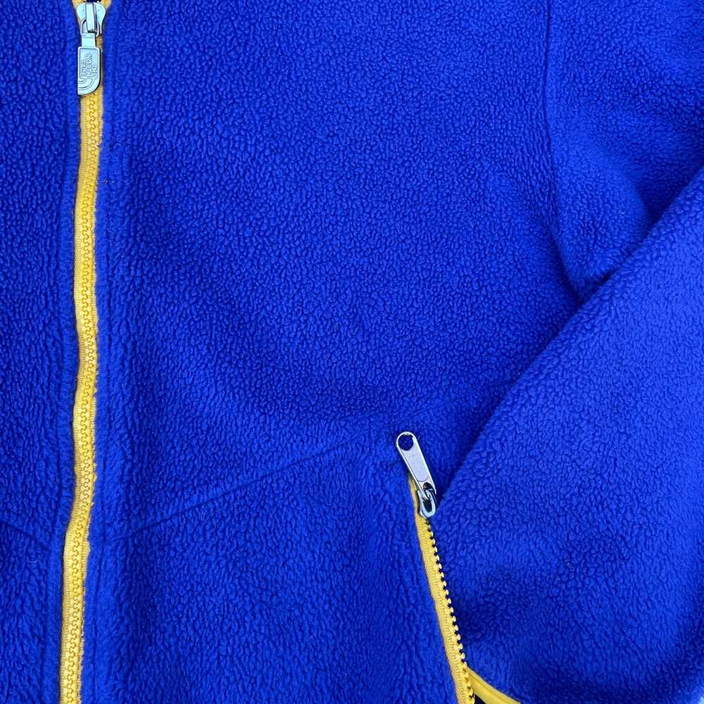 Vintage The North Face Blue Yellow Fleece Zip Up … - image 7