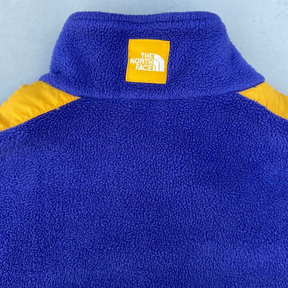 Vintage The North Face Blue Yellow Fleece Zip Up … - image 8