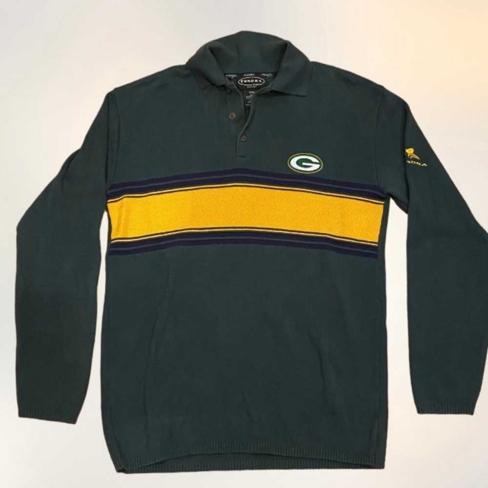 Vintage 80s 90s Green Bay Packers Knit Polo Sweat… - image 1