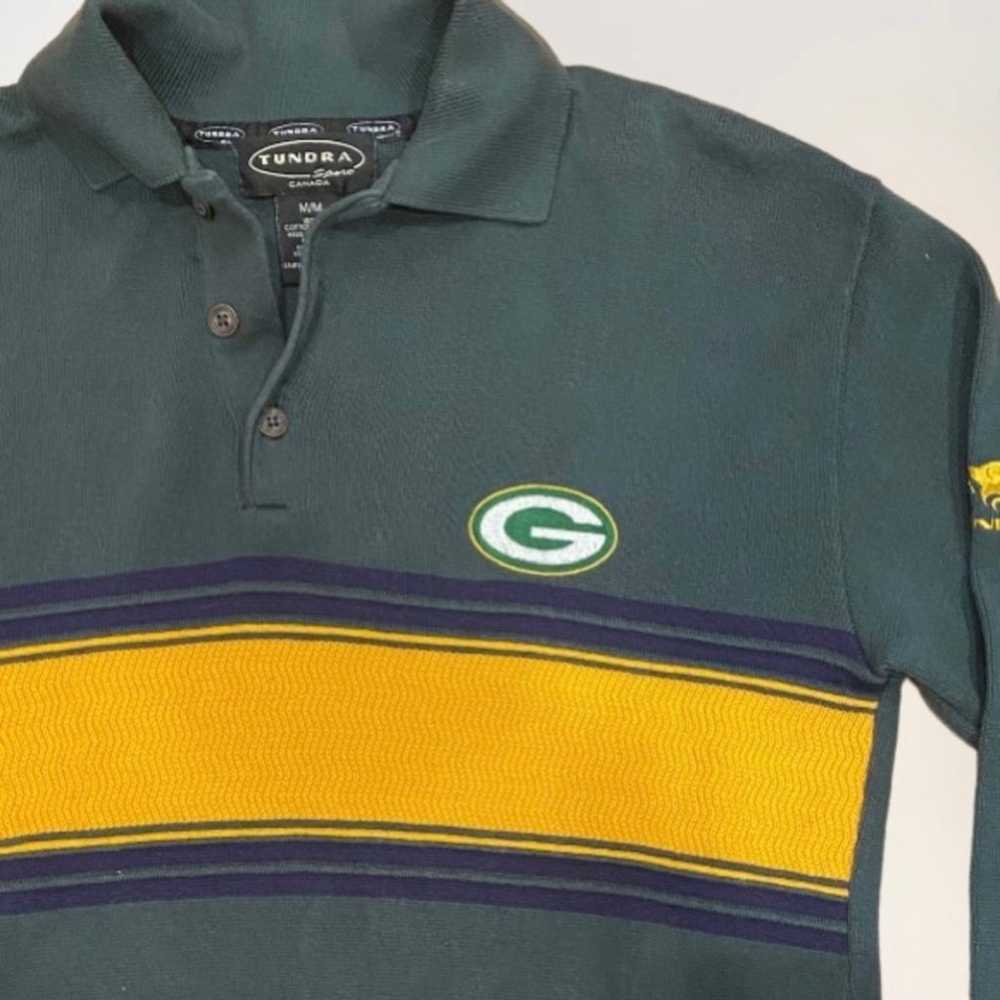 Vintage 80s 90s Green Bay Packers Knit Polo Sweat… - image 2