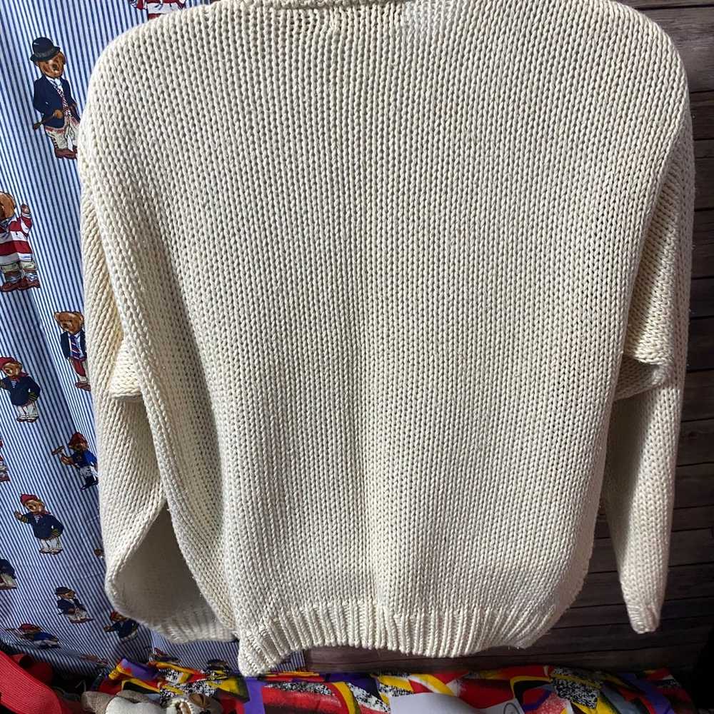 Vintage 90s Street Scenes Sweater Large Mens Gray… - image 9