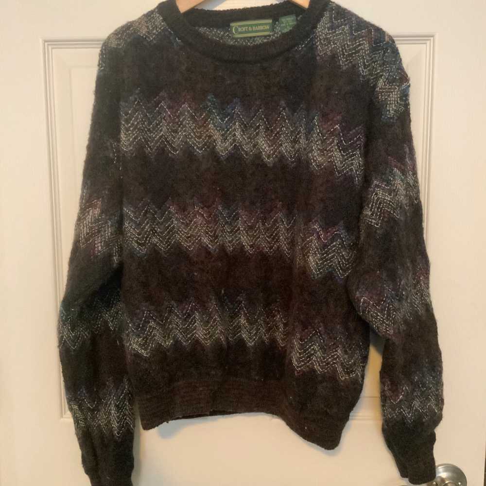 Vintage Croft & Barrow Black Crewneck Sweater Siz… - image 1