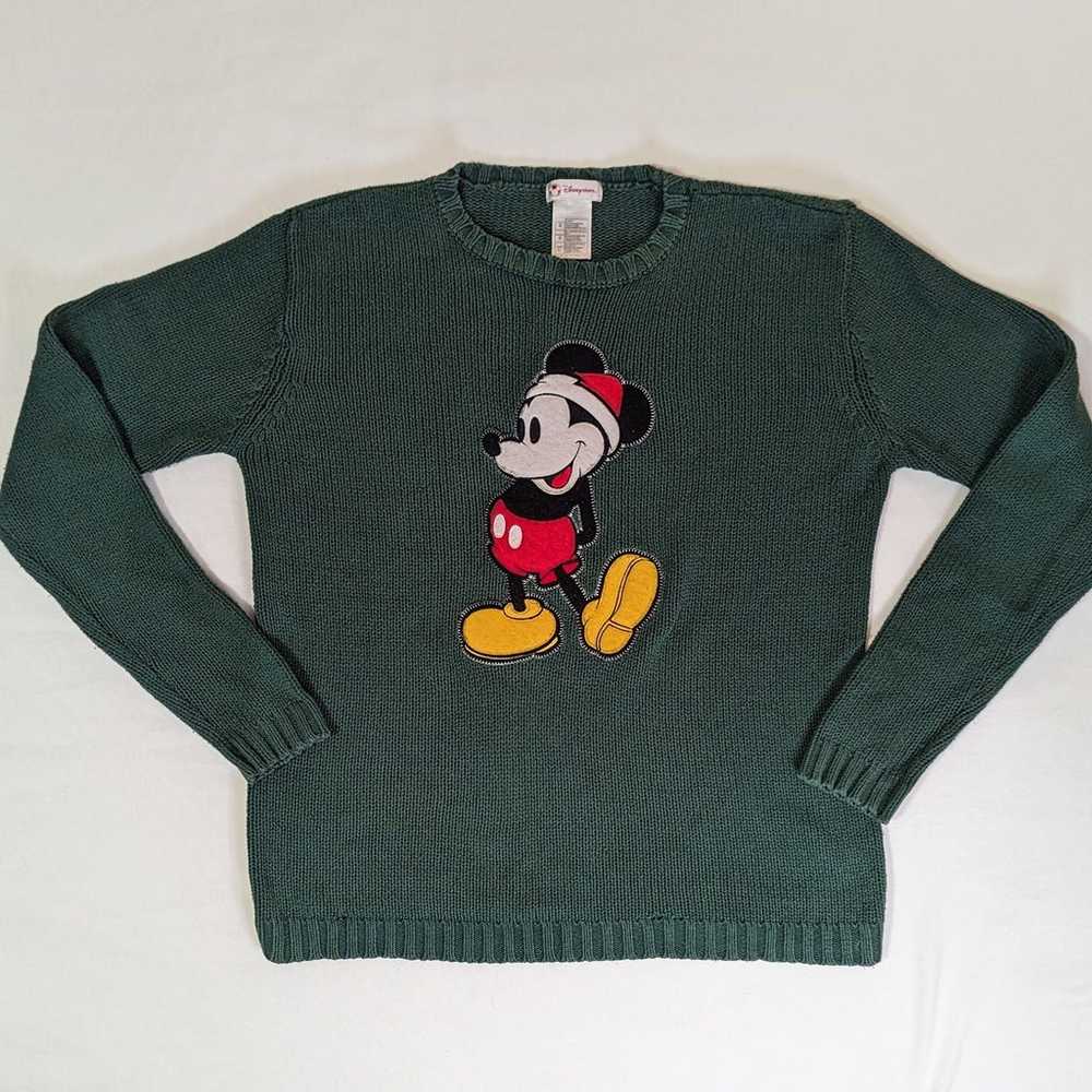 Vintage Disney Store Mickey Mouse Green Holiday S… - image 1