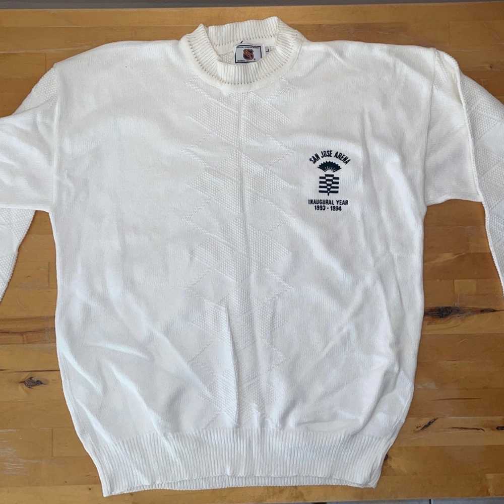 NHL San Jose Arena White Mens Vintage Sweater - image 1
