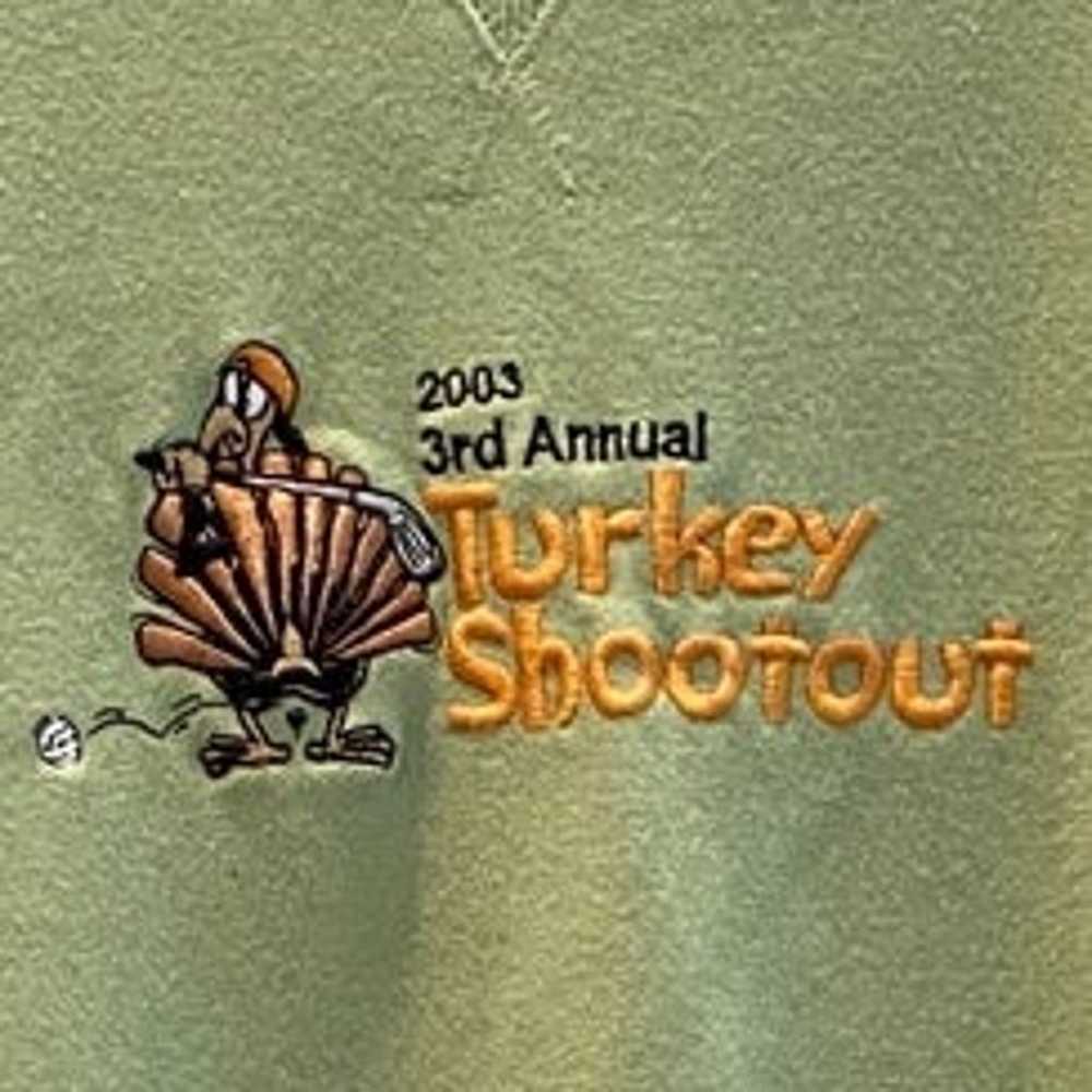 Vintage embroidered turkey 2003 green sweatshirt … - image 4