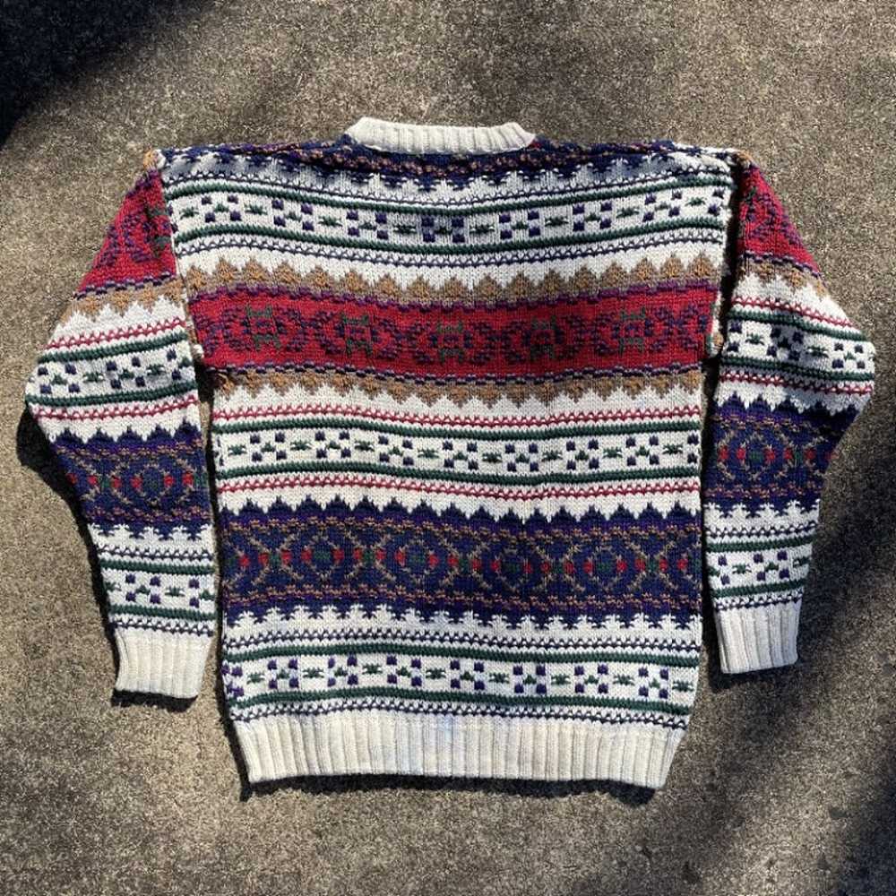 VTG Old Glory Heavy Knit Sweater (L) - image 3