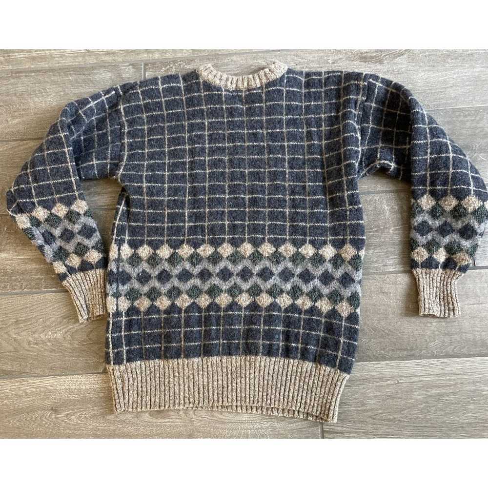 vintage borderglen wool sweater geometric design … - image 8