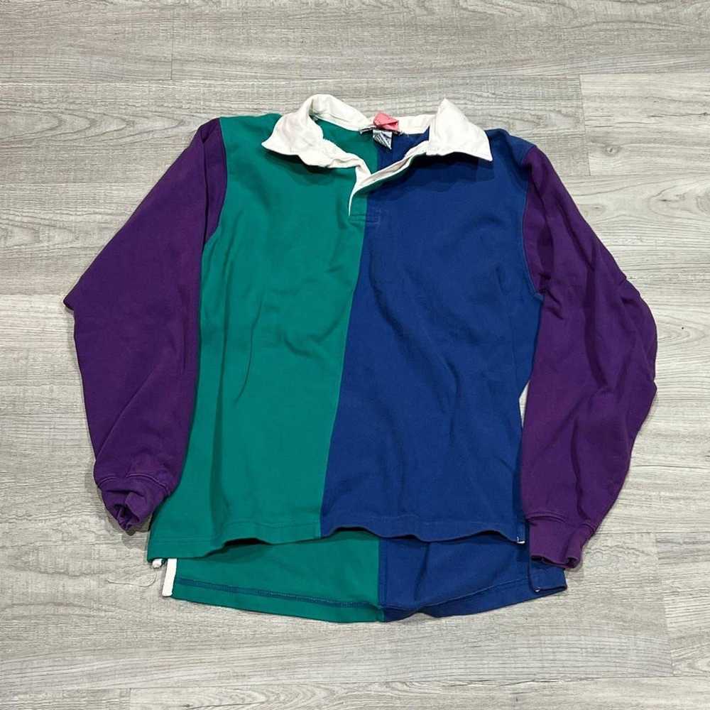 Vintage 1990s Colorblock Rugby Shirt - image 1
