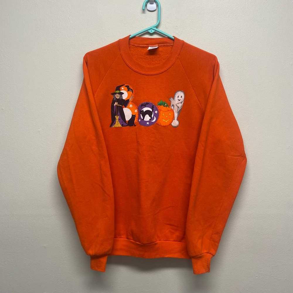 Vintage Jerzees Halloween Boo Ghost Witch Mens La… - image 1