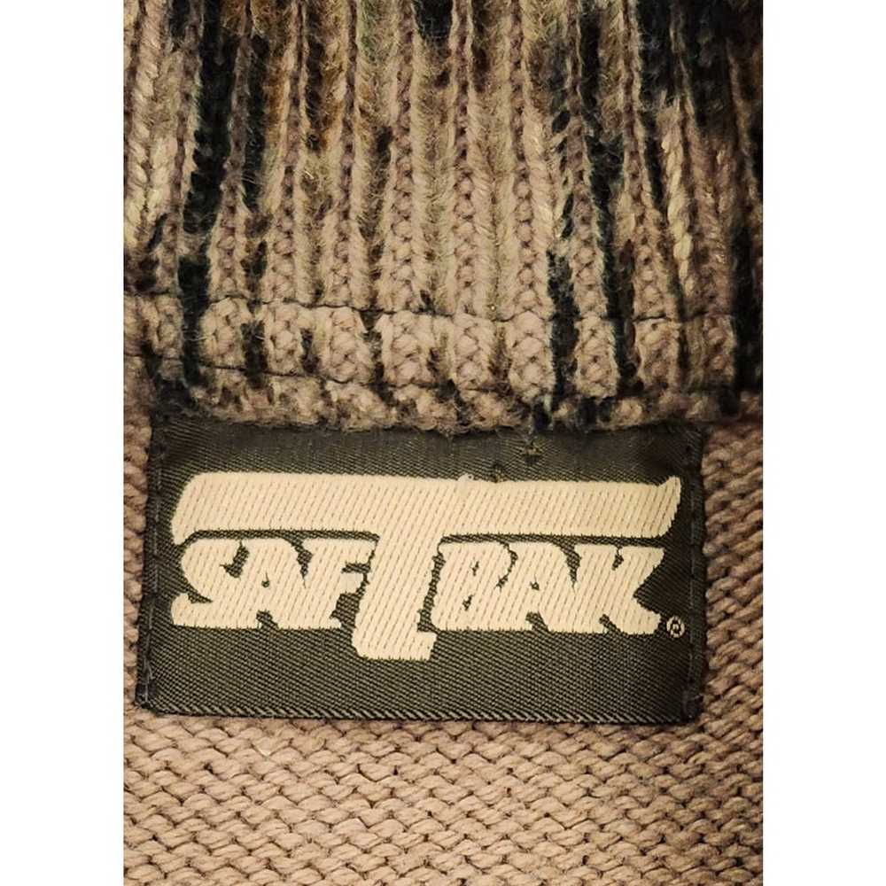 Vintage SafTbak Sweater Mens Large Green Camo Rea… - image 2