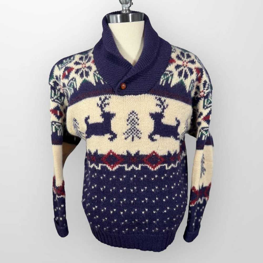 Woolrich Sweater (Large) Wool Vintage Holiday Win… - image 1
