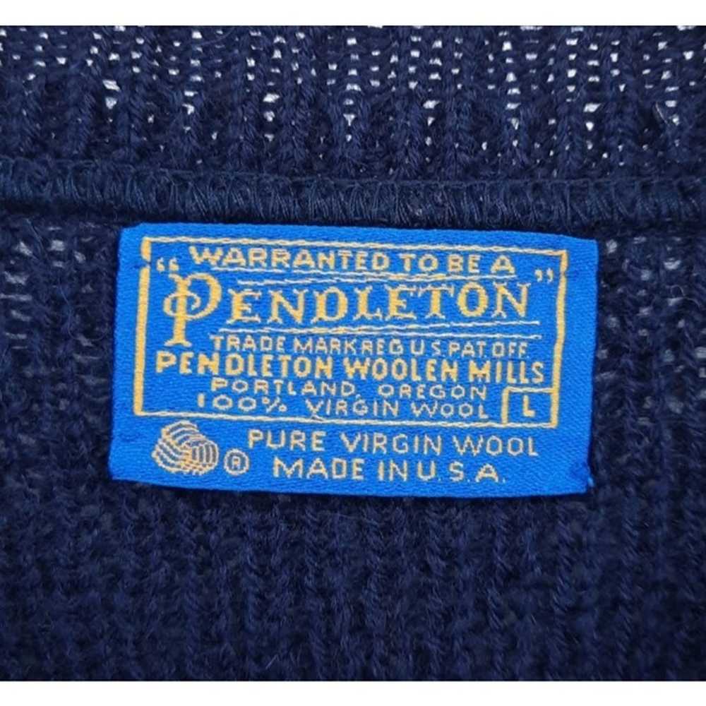 VTG 70s Pendleton Dark Navy Blue Thick Pure Wool … - image 3