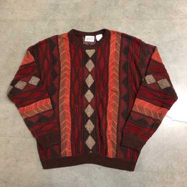 Vintage 90’s Coogi Style Knit Multi Color Sweater… - image 1