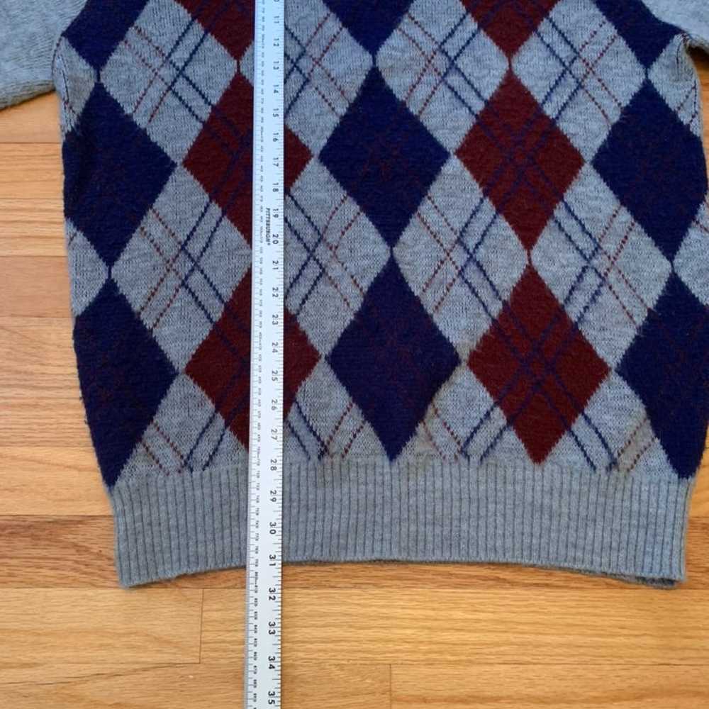 Vintage CAMPUS Argyle V-Neck Sweater XL - image 4