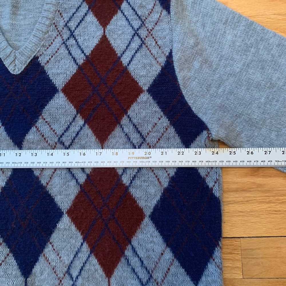 Vintage CAMPUS Argyle V-Neck Sweater XL - image 5