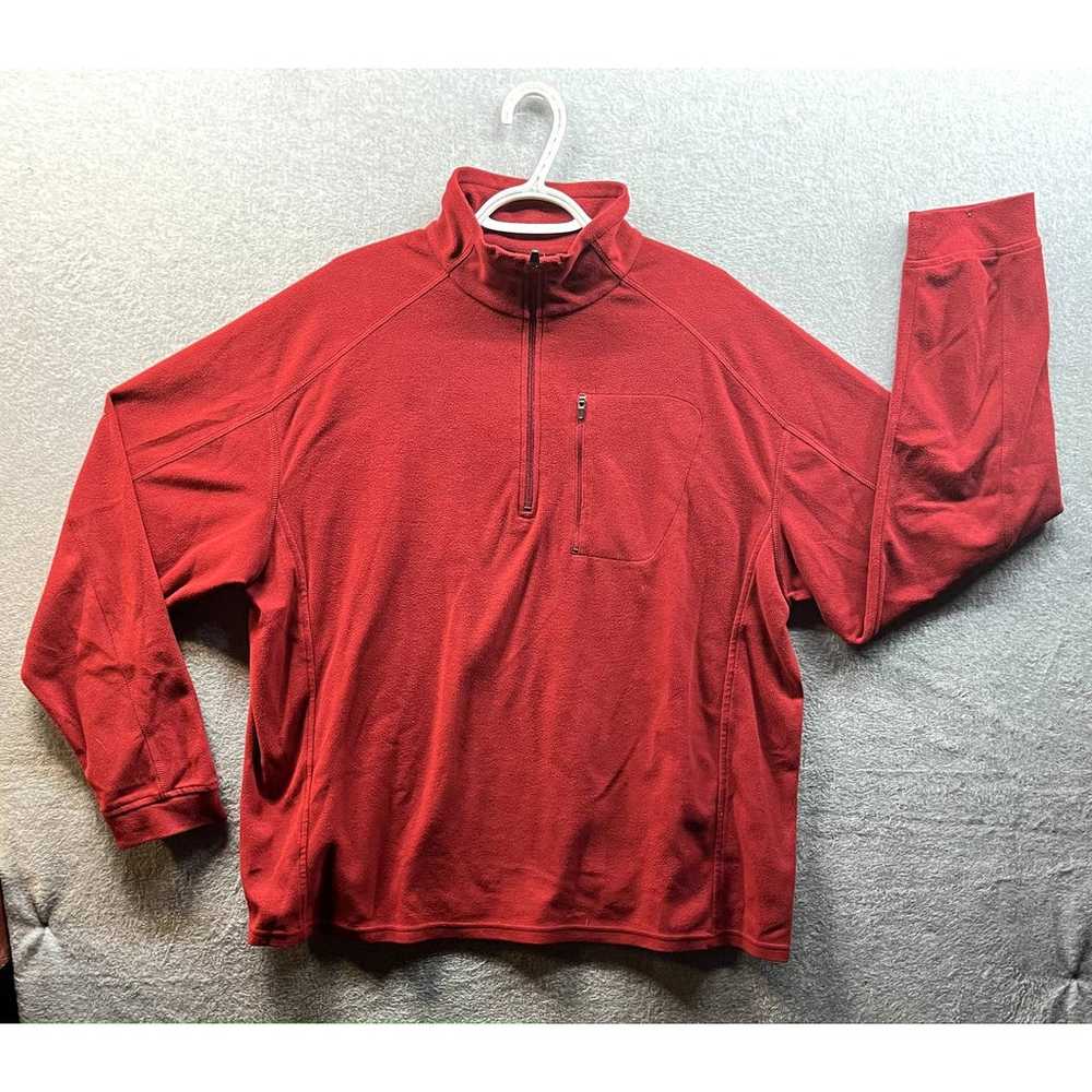 L.L Bean Mens XL Red Fleece Pullover Red - image 1