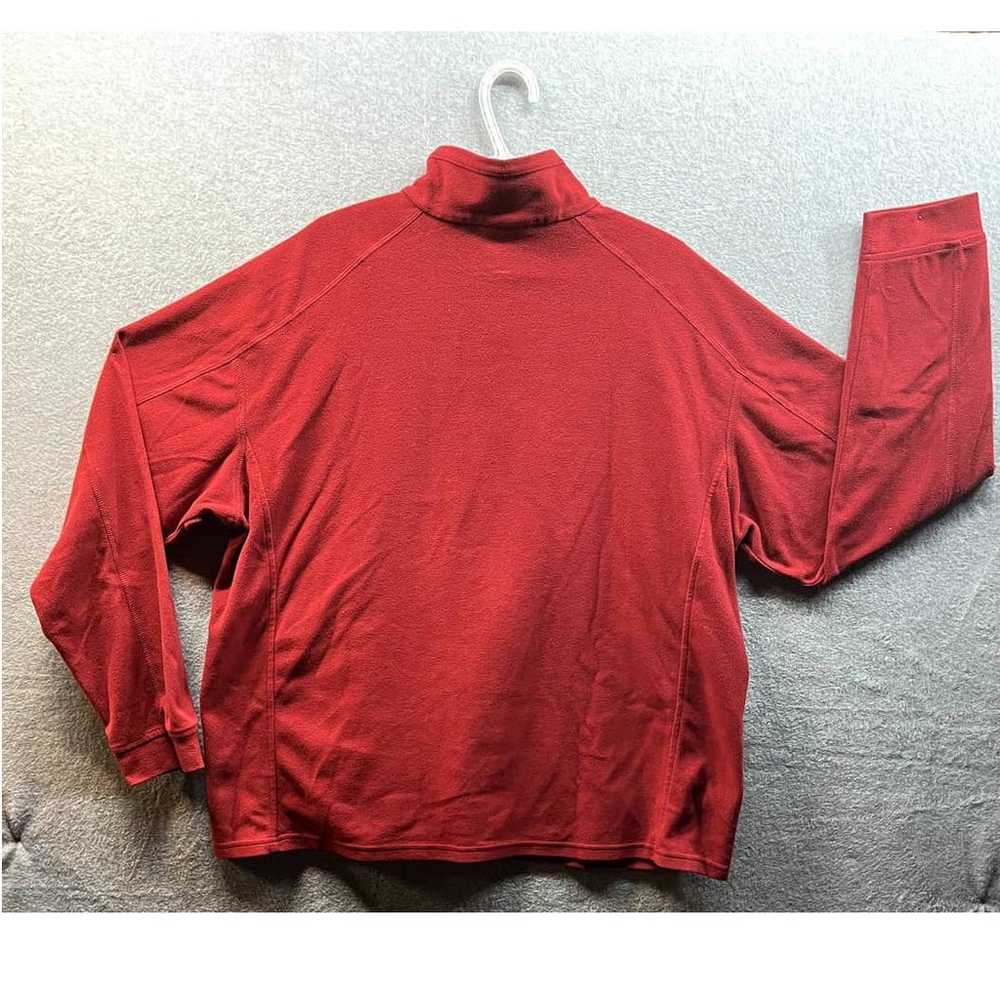 L.L Bean Mens XL Red Fleece Pullover Red - image 2