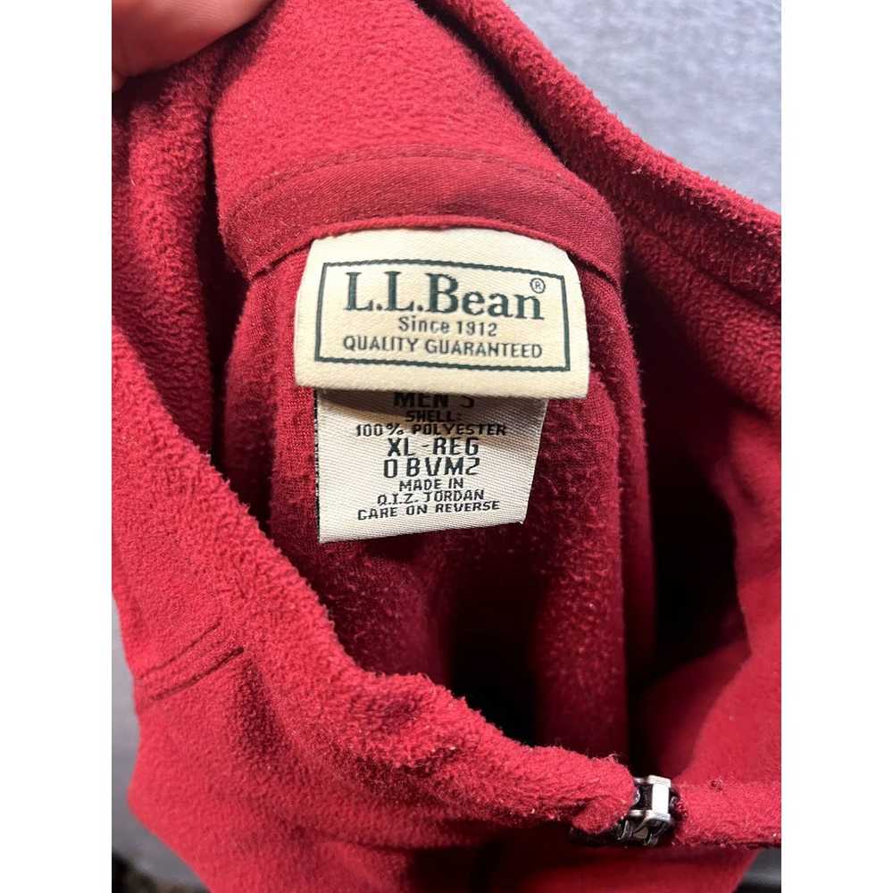 L.L Bean Mens XL Red Fleece Pullover Red - image 4