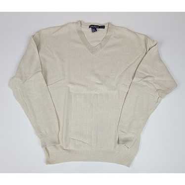 Vintage Nautica V-Neck Sweater Cream Men's Size XL - image 1
