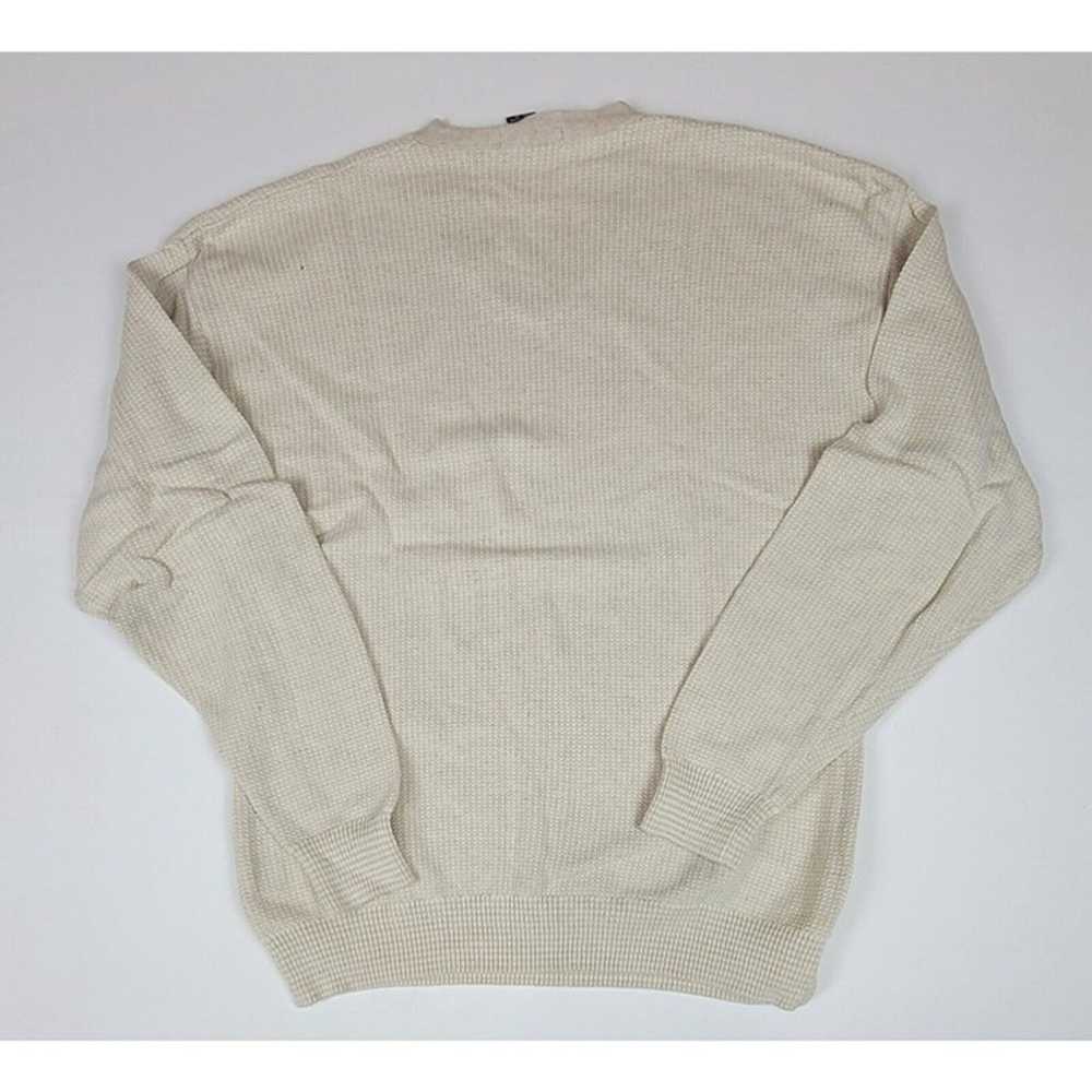 Vintage Nautica V-Neck Sweater Cream Men's Size XL - image 2