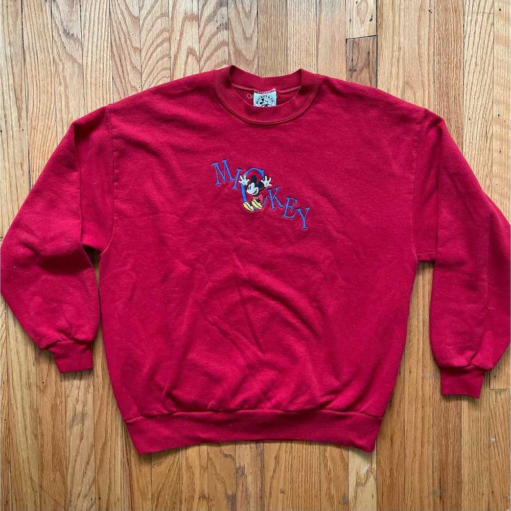 Vintage Disney Mickey Mouse Embroidered Crewneck … - image 1