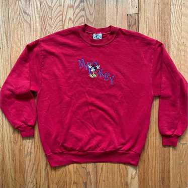 Vintage Disney Mickey Mouse Embroidered Crewneck … - image 1