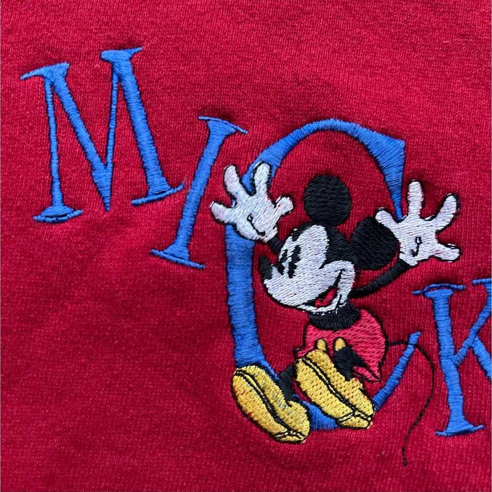 Vintage Disney Mickey Mouse Embroidered Crewneck … - image 2